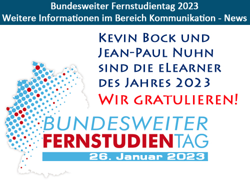 Kevin Bock und Jean-Paul Nuhn sind die eLearner des Jahres 2023! Wir gratulieren! - Weitere Informationen unter Kommunikation - News!