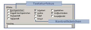 Abbildungs eines Bildschirminhalts mit Kontrollkästchen