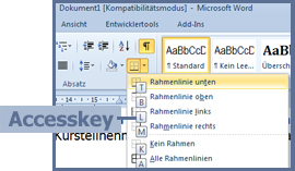 Abbildung eines ausgeklappten Menüs